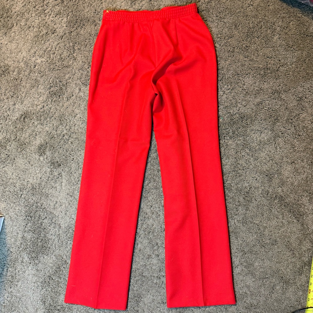 Vintage 70s Red High Waisted 100% Polyester Pants women’s (30”) P2